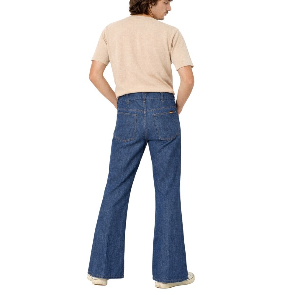 THUMBS‎ UP 70s VINTAGE Trim Cut Flare Denim Jeans Scovill Zip Hippie indigo